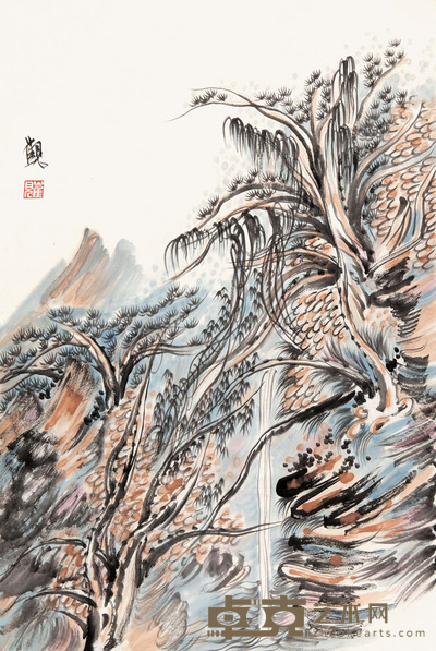 崔见 松壑图 68×46cm 约2.8平尺