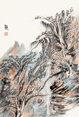 崔见 松壑图