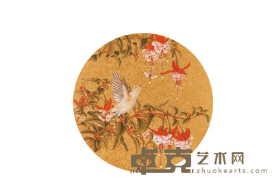 朱小元 花鸟 直径:31.5cm