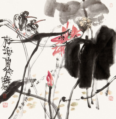 叶烂 荷塘雨后