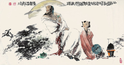 李霞 品茶图