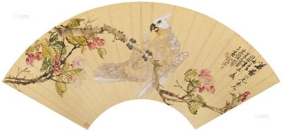 朱偁 辛未（1871）年作 花鸟 扇面