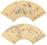 倪耘 张熊 甲子（1864）年作 甲戌（1874）年作 花卉 花卉 扇面