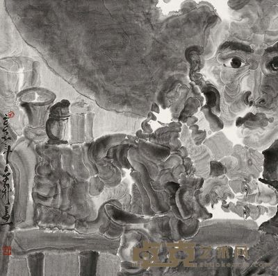 周京新  思 69×69 cm