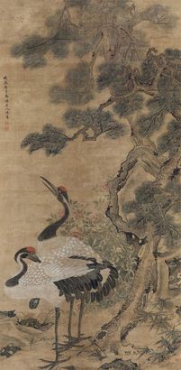 陈书 松鹤延年 立轴
