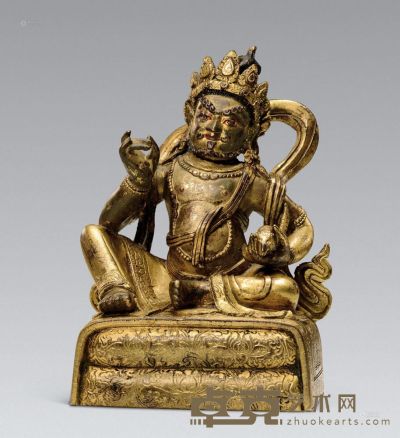18世纪 黄财神 高10cm