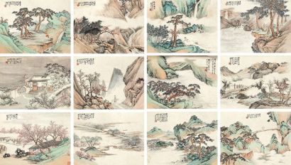 吴榖祥 戊子（1888）年作 水邨山驿册 册页