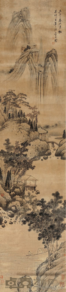 卞文瑜 仿吴镇笔意 193×45cm 76×17 3/4in.约8平尺