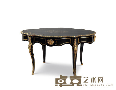 法国拿破仑三世包铜圆桌 75×140×88 cm. (29 1/2×55 1/8×34 5/8 in.)