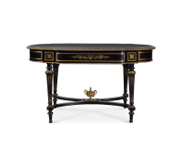 法国拿破仑三世镶铜玄关桌