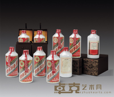 1995-1996年贵州茅台酒(红皮-铁盖)-(配锦盒) 