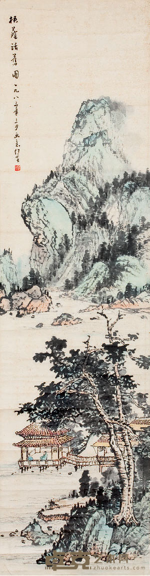 林绍基 梧阴话旧图 178×48cm 约7.8平尺