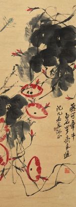 齐良迟 藤可牵牛 立轴
