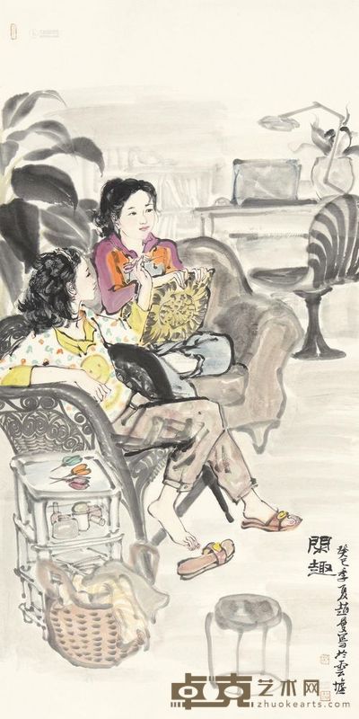 赵曼 癸巳(2013)年作 闲趣 托片 138×69cm