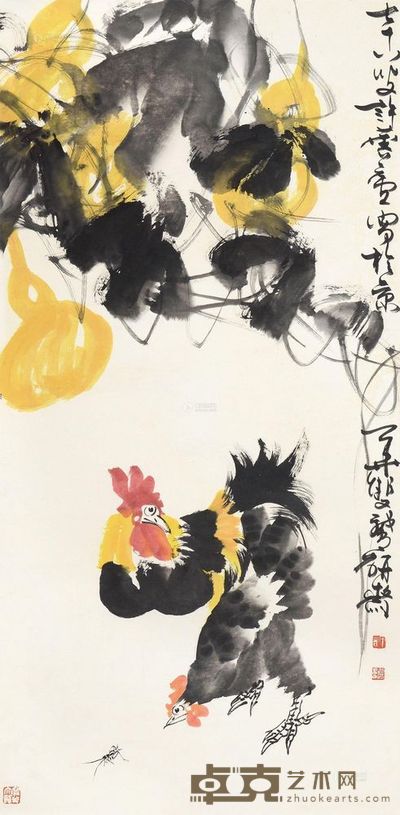 许麟庐 大吉图 立轴 135×66cm