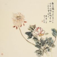 小蝉 庚寅（2010）年作 花卉 托片
