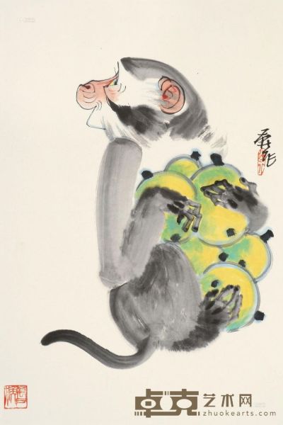 李燕 猴趣图 镜心 68×45cm