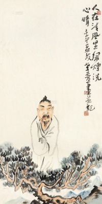 李孝萱 壬午（2002）年作 人在清风里绿烟洗心晴 镜框