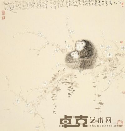 刘万鸣 雅枝图 托片 65×62cm