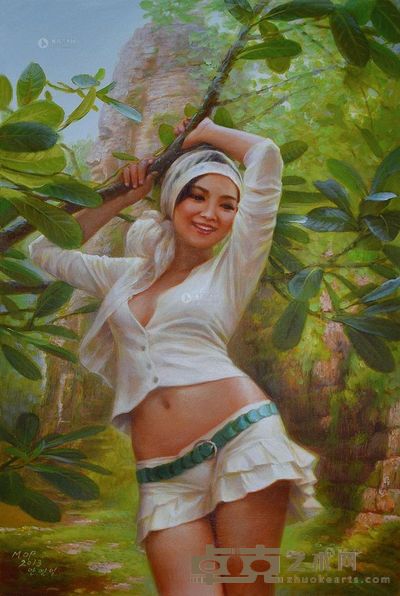 安永日 城边姑娘 78×50cm