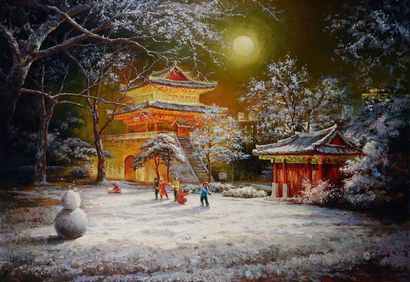 金润成 2010年作 大同门的雪景