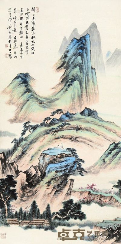 慕凌飞 壬戌（1982）年作 危峦耸翠 立轴 132×65cm