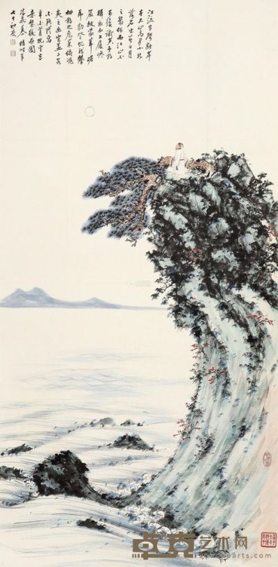 慕凌飞 辛酉（1981）年作 赤壁后游图 立轴 120×60cm