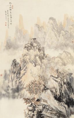 刘峰 癸巳（2013）年作 秋呈林壑美 托片
