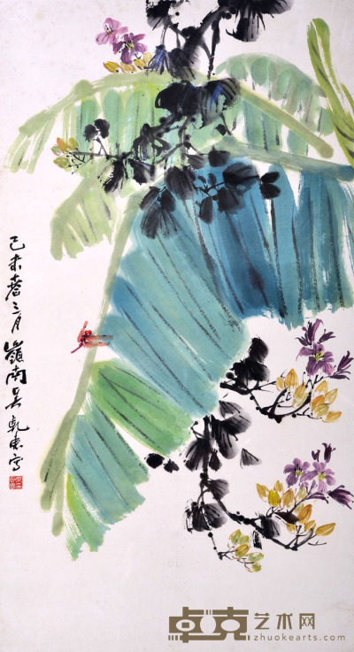 吴干惠 蕉叶春趣 94×51cm（约4.3平尺）