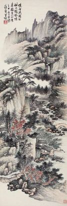 萧愻 壬申（1922年）作 山居图 立轴