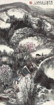 赵振川 庚午（1990年）作 巴山春早 立轴