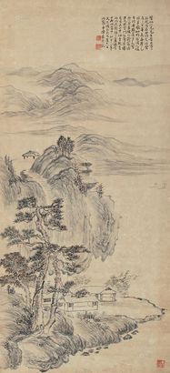 陈豪 己亥（1899年）作 山居图 镜心