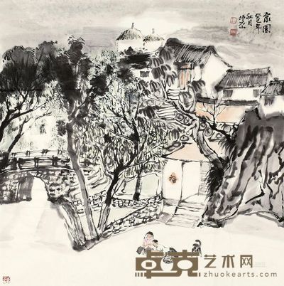 刘仲原 2013年作 家园 镜心 68×68cm