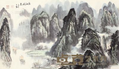 王勤 1985年作 漓江风光 镜心 57×96cm