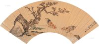 郁乔枝 甲午（1594）年作 双雄 扇片
