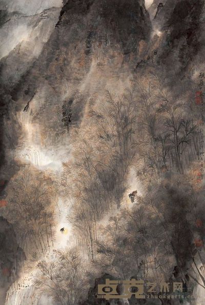 李劲堃 丁亥（2007）年作 秋夜 镜片 124×83cm