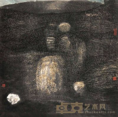 萧海春 夜色苍茫 镜片 68×68cm