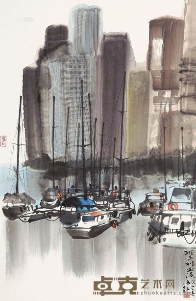 周海歌 维多利亚港 镜心 69×45cm