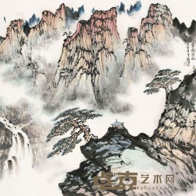 张尔宾 黄岳胜概 镜心 68.5×68.5cm