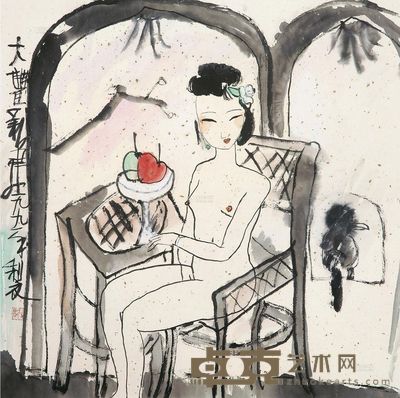 朱新建 美人图 镜心 63.5×63.5cm