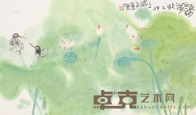 叶烂 绿荷深处 镜心 60×102cm