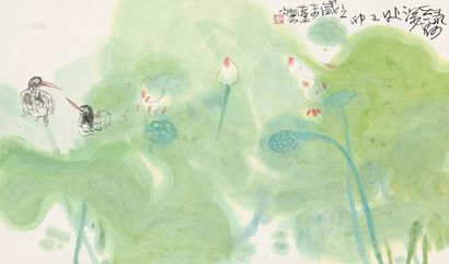 叶烂 绿荷深处 镜心