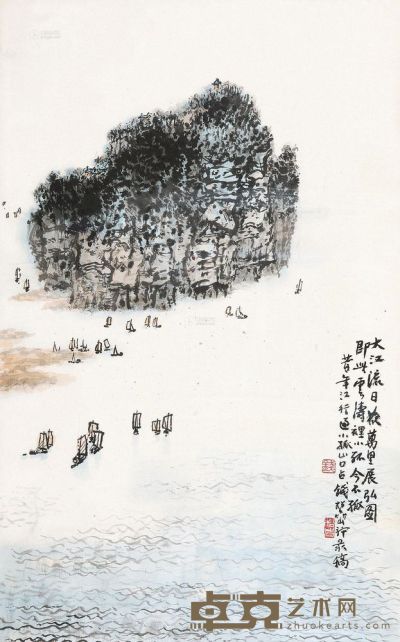 钱松嵒 大江图 镜心 67×42cm