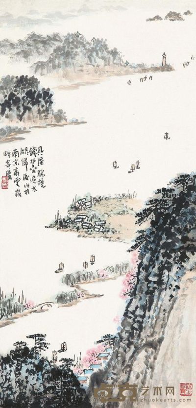 钱松嵒 太湖 立轴 68×33cm