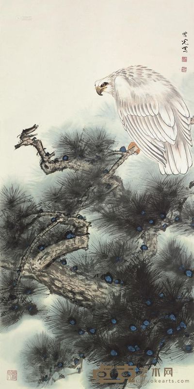 田世光 雄鹰 立轴 132×66cm