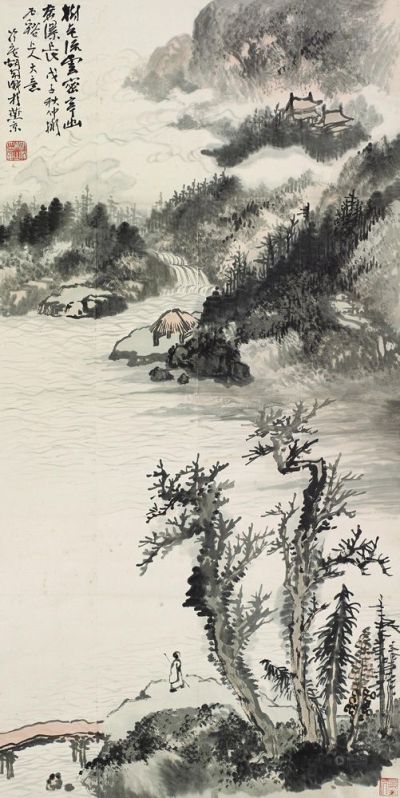 胡佩衡 1948年作 树老流云密 立轴