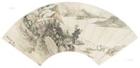 钱榖 1566年作 山水人物 镜片