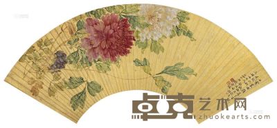 钱维城 花卉 镜片 16.5×52cm