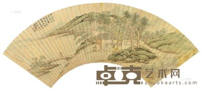 钱杜 1823年作 夏木书堂 镜片 15×49.5cm