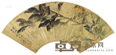 任伯年 1887年作 花鸟 镜片 18.5×51cm